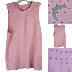 ZYIA Active Pink Blossom Chill Tank Womens Size Medium Vented Run Yoga